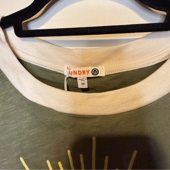 NWT SUNDRY Anthropologie Cropped Soleil Tank in Fern Green M Lounge Graphic - Picture 4 of 6